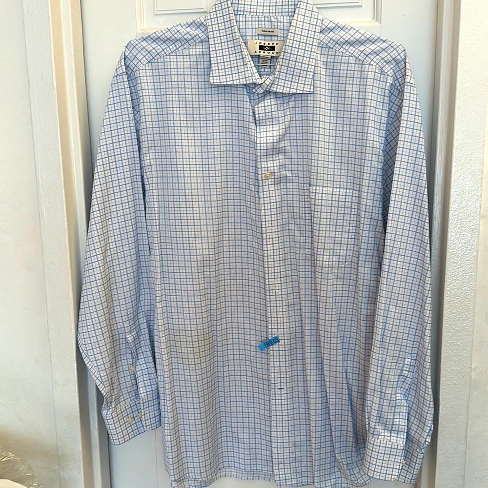 Joseph Abboud regular cuff dress shirt 17.5 34/35 100% Egyptian Cotton